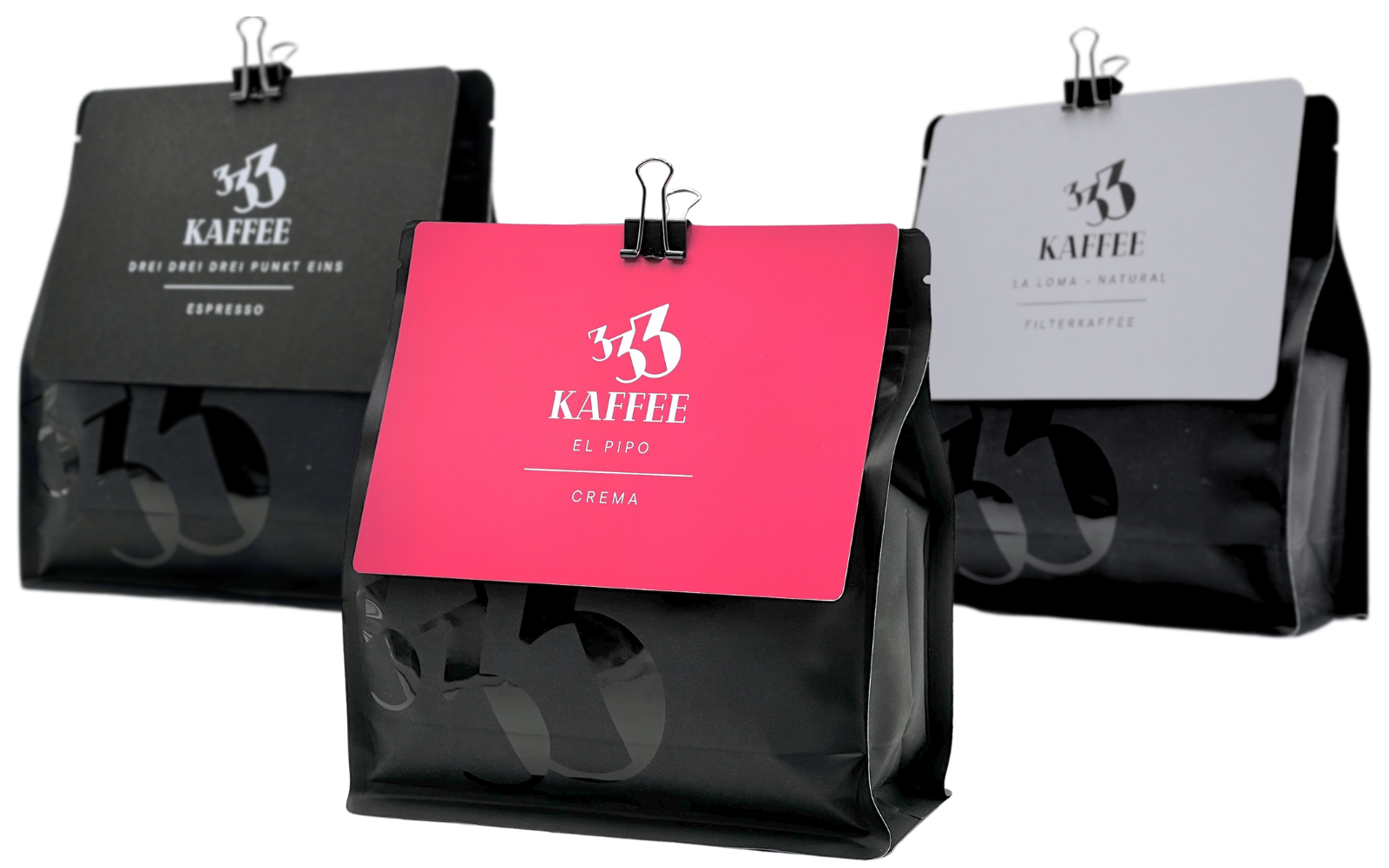 3x 333g Kaffee333 - Probierset (Espresso+Filter+Crema)